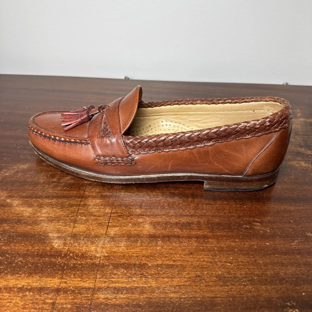 Allen Edmonds Maxfield Tassel Loafers Brown Sz 9.5 B Leather Office formal